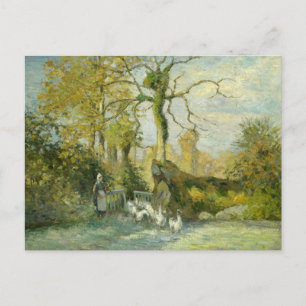 Carte Postale Camille Pissarro - La fille des oies à Montfoucaul