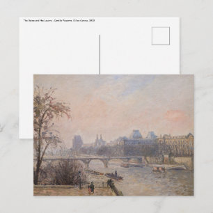 Carte Postale Camille Pissarro - La Seine et le Louvre