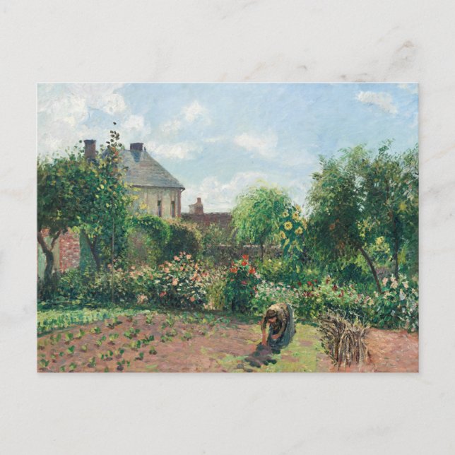 Carte Postale Camille Pissarro Le jardin de l'artiste à Eragny (Devant)