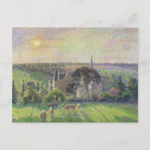 Carte Postale Camille Pissarro L'église et la ferme d'Eragny,