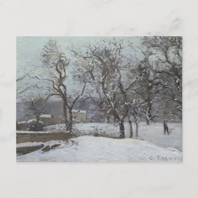 Carte Postale Camille Pissarro - Neige à Louveciennes (Devant)