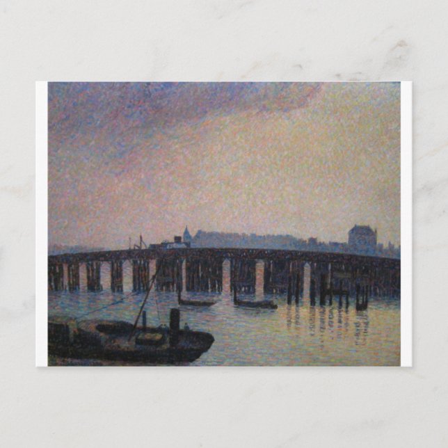 Carte Postale Camille Pissarro - Old Chelsea Bridge 1871 Londres (Devant)
