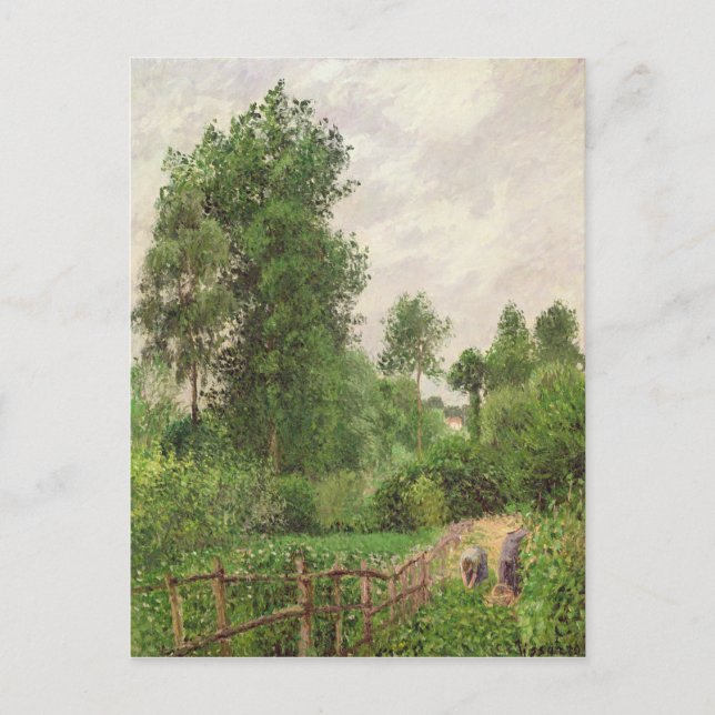 Carte Postale Camille Pissarro | Paysage, temps gris a Eragny (Devant)