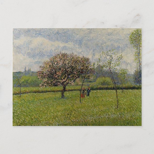 Carte Postale Camille Pissarro - Pommiers à fleurs à Eragny (Devant)