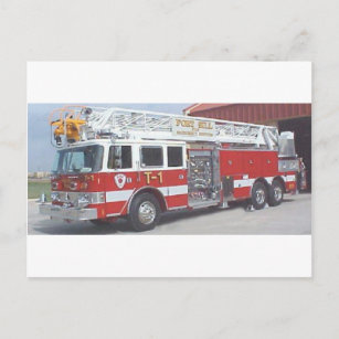 Carte Postale camion à incendie