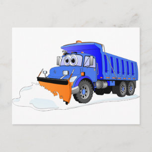 Carte Postale Camion à pompe à neige bleu