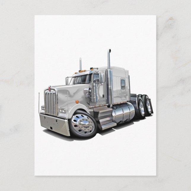 Carte Postale Camion blanc Kenworth w900 (Devant)