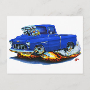 Carte Postale Camion bleu camionnette camionnette Chevy 1955