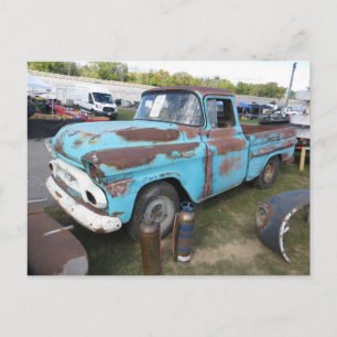 Carte Postale Camion bleu rouillé