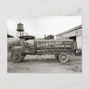 Carte Postale Camion-citerne à essence Lightning, 1920