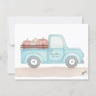 Carte Postale Camion Citrouille Automne