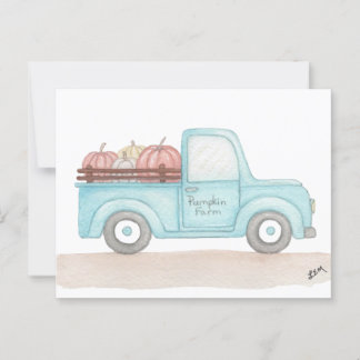 Carte Postale Camion Citrouille Automne