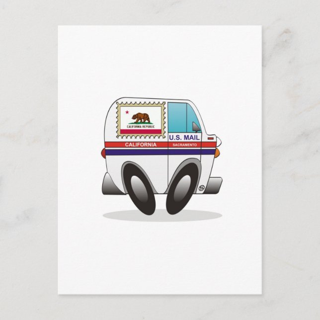 Carte Postale Camion de courrier CALIFORNIE (Devant)