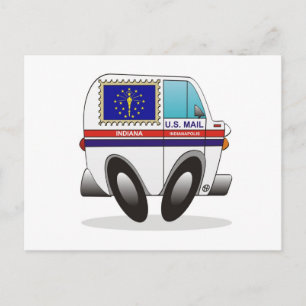Carte Postale Camion de courrier INDIANA