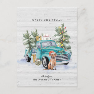 Carte Postale Camion de Ferme Rustique Noël Fêtes