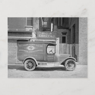 Carte Postale Camion de livraison de bonbons, 1926
