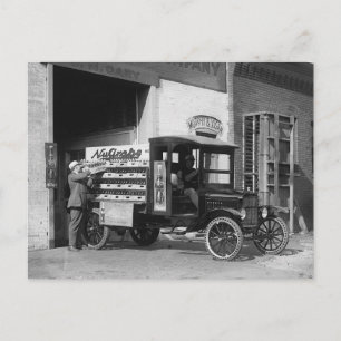 Carte Postale Camion de livraison de soda, 1924