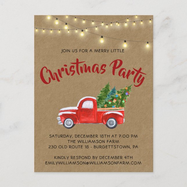 Carte Postale Camion De Noël Un Joyeux Petit Noël En (Devant)