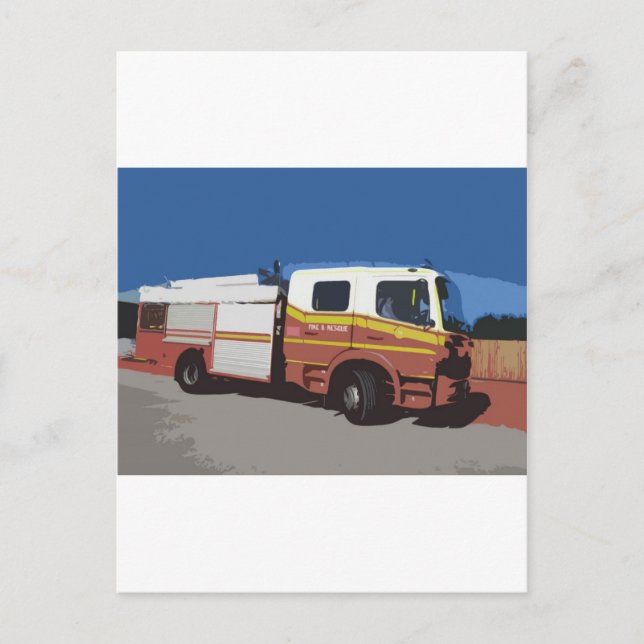 Carte Postale Camion de pompiers (Devant)