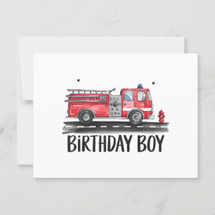 Carte Postale Camion de pompiers Pompiers L'anniversaire du garç