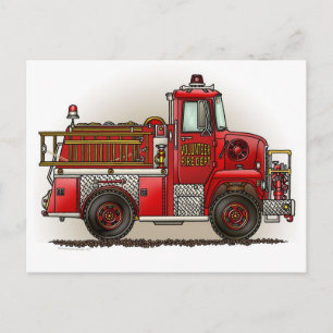 Carte postale Camion de pompiers volontaires