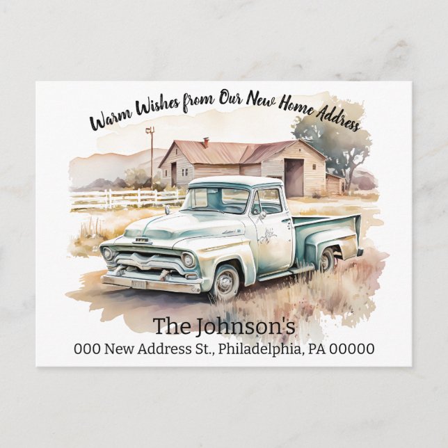 Carte Postale Camion de ramassage Nous avons déplacé une nouvell (Devant)