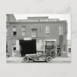 Carte Postale Camion de remorque antique, années 1920