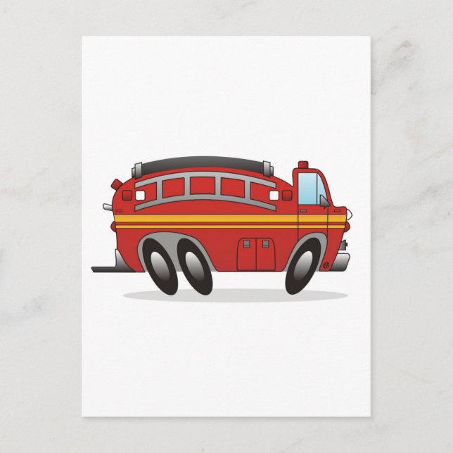 Carte Postale Camion d'incendie (Devant)