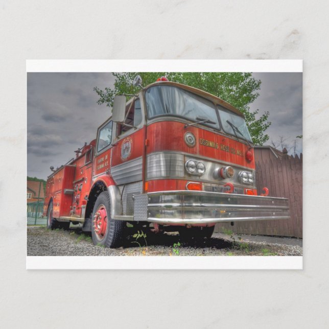 Carte Postale Camion d'incendie (Devant)