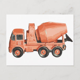 Carte Postale Camion en béton orange ciment
