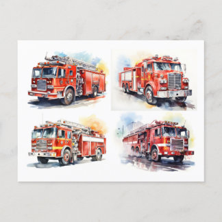 Carte Postale Camion feu rouge