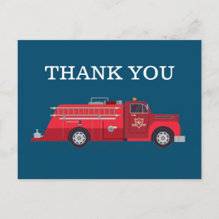 Carte Postale Camion-feu rouge vintage / Merci de moteur d'incen