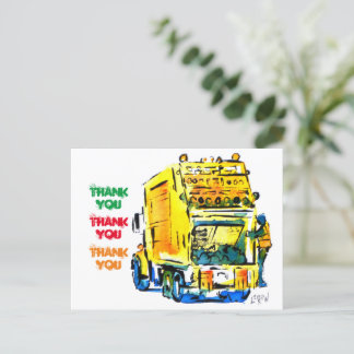 Carte Postale Camion jaune garbage #130704
