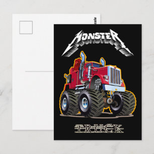Carte Postale Camion monstre de dessin animé