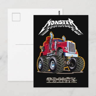 Carte Postale Camion monstre de dessin animé