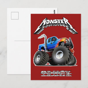 Carte Postale Camion monstre de dessin animé