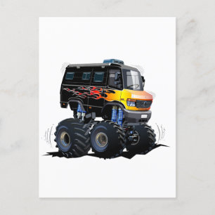 Carte Postale Camion monstre de dessin animé