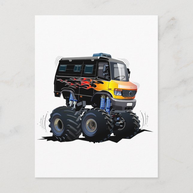 Carte Postale Camion monstre de dessin animé (Devant)