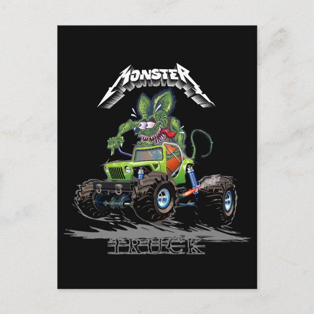 Carte Postale Camion monstre de dessin animé (Devant)