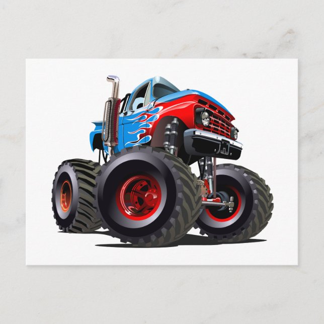 Carte Postale Camion monstre de dessin animé (Devant)