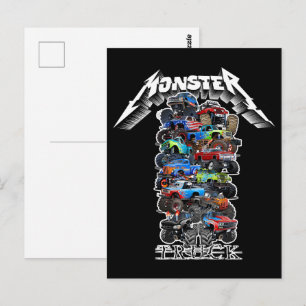 Carte Postale Camion monstre de dessin animé
