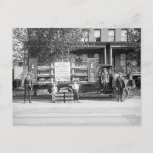 Carte Postale Camion Soda Pop Delivery, début des années 1920