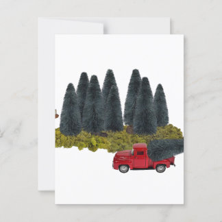 Carte Postale Camion vintage avec sapin de Noël