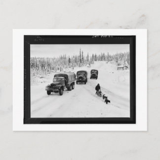 Carte Postale Camions de l'Alaska et traîneau à chiens