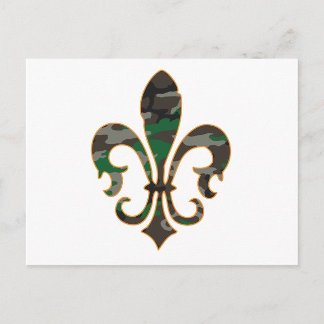 Carte Postale Camo Fleur De lis (Devant)
