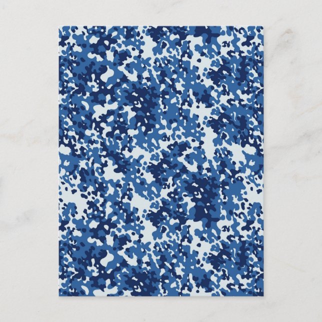 Carte Postale Camouflage bleu ciel numérique - avec blanc (Devant)