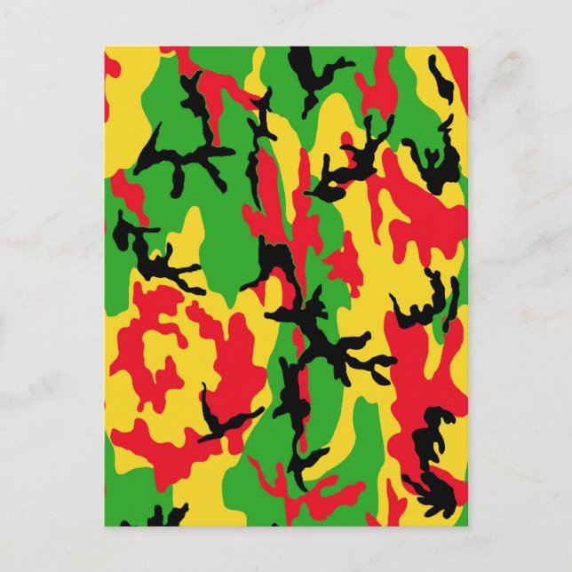 Carte Postale Camouflage couleur Rasta (Devant)