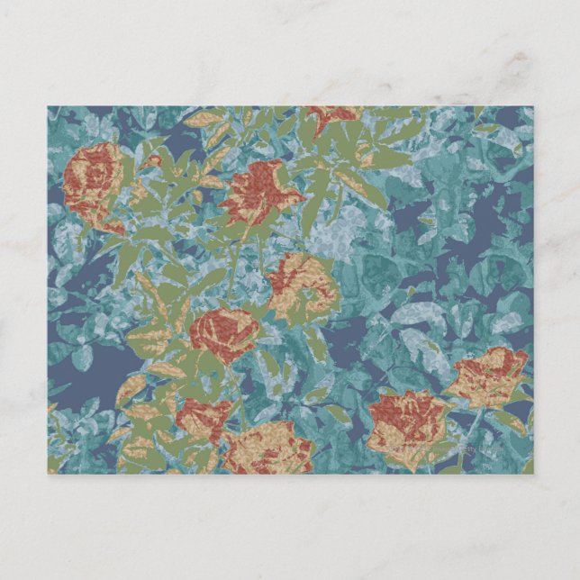Carte Postale Camouflage et fleurs (Devant)