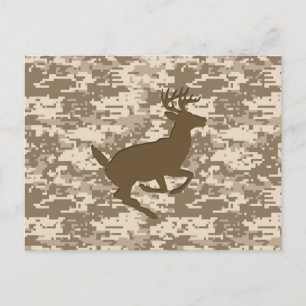 Carte Postale Camouflage numérique du désert Motif de caméra de