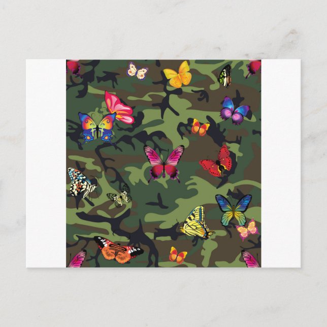 Carte Postale camouflage papillon (Devant)
